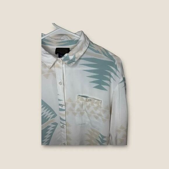 Pendleton Aztec Design Button Down Long Sleeve Shirt Size Womens Medium - Picture 4 of 6